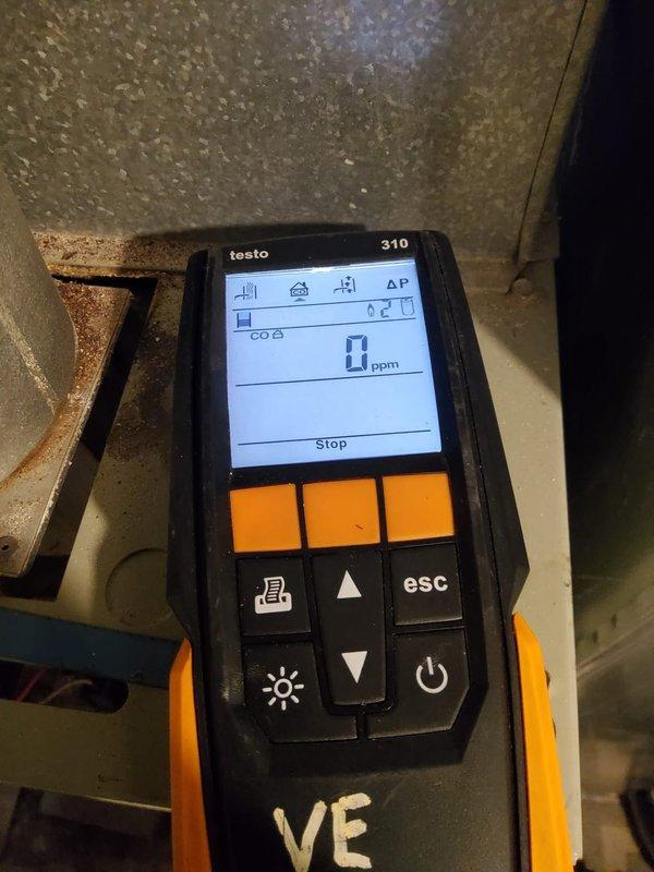 Performed comprehensive maintenance on a 28-year-old gas furnace system located in basement. Conducted thorough inspection of blower motor assembly, verified proper motor operation and shaft integrity, and performed combustion analysis testing using calibrated digital analyzer, confirming zero carbon monoxide presence and safe system operation.