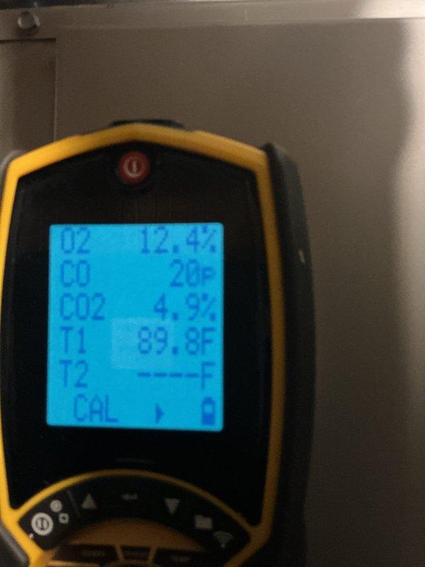 Completed comprehensive furnace tune-up on 12-year-old unit. Performed combustion analysis with readings showing O2 at 12.4%, CO at 28 ppm, CO2 at 4.5%, and supply temperature at 89.8°F, confirming safe and efficient operation within manufacturer specifications.