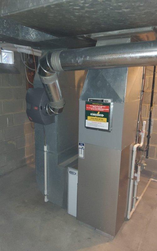 Completed scheduled heating maintenance and tune-up on residential gas furnace system. Performed comprehensive inspection of burner assembly, confirmed proper ignition and flame characteristics with blue flame pattern indicating optimal combustion. Inspected and tested gas valve controls, verified all electrical connections and wiring integrity throughout the system. Examined blower assembly operation, checked ductwork connections, and assessed PVC venting system for proper installation and function. All components found operating within normal parameters and system confirmed ready for heating season.