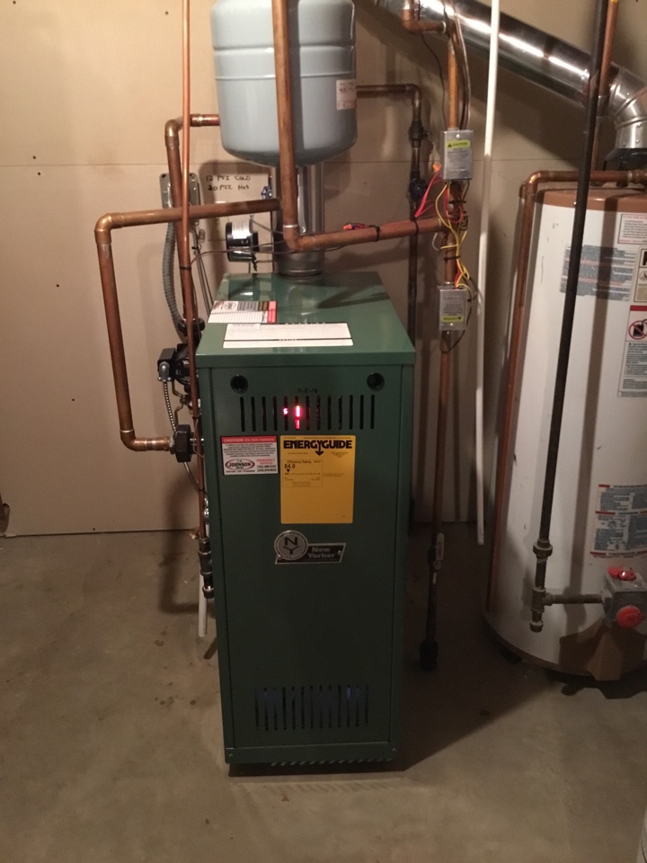 Boiler maintenance, service, tune up, repair. Boiler service on a New Yorker boiler.