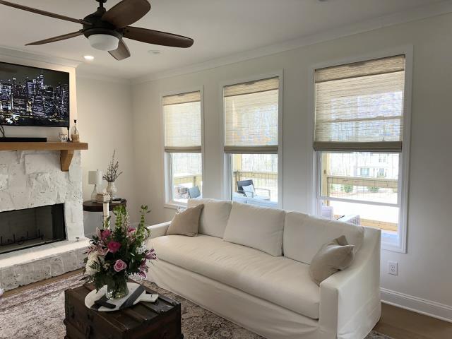 Custom Roller Shades project completed for a home in Canton, GA. Custom Roller Shades project completed for a home in Canton, GA.