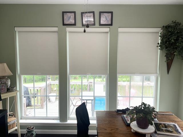 Custom Roller Shades project completed for a home in Roanoke, AL.