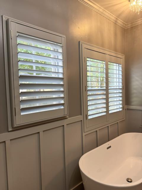 Custom Plantation Shutters w/ Split Hidden Tilt in Canton, GA.  Custom Plantation Shutters w/ Split Hidden Tilt in Canton, GA.
