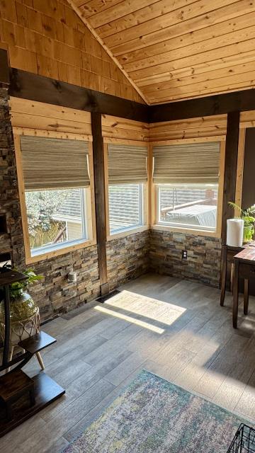 Custom Cordless Roman Woven Select Shades project completed in Hiram, GA.