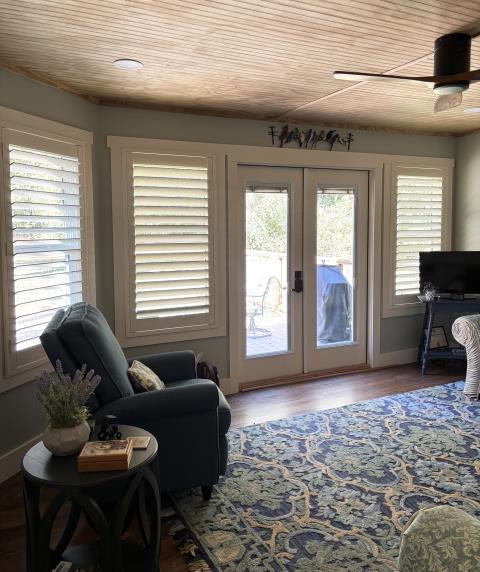 Custom Plantation Shutters project complete at Lake Buckhorn in Temple, GA. 