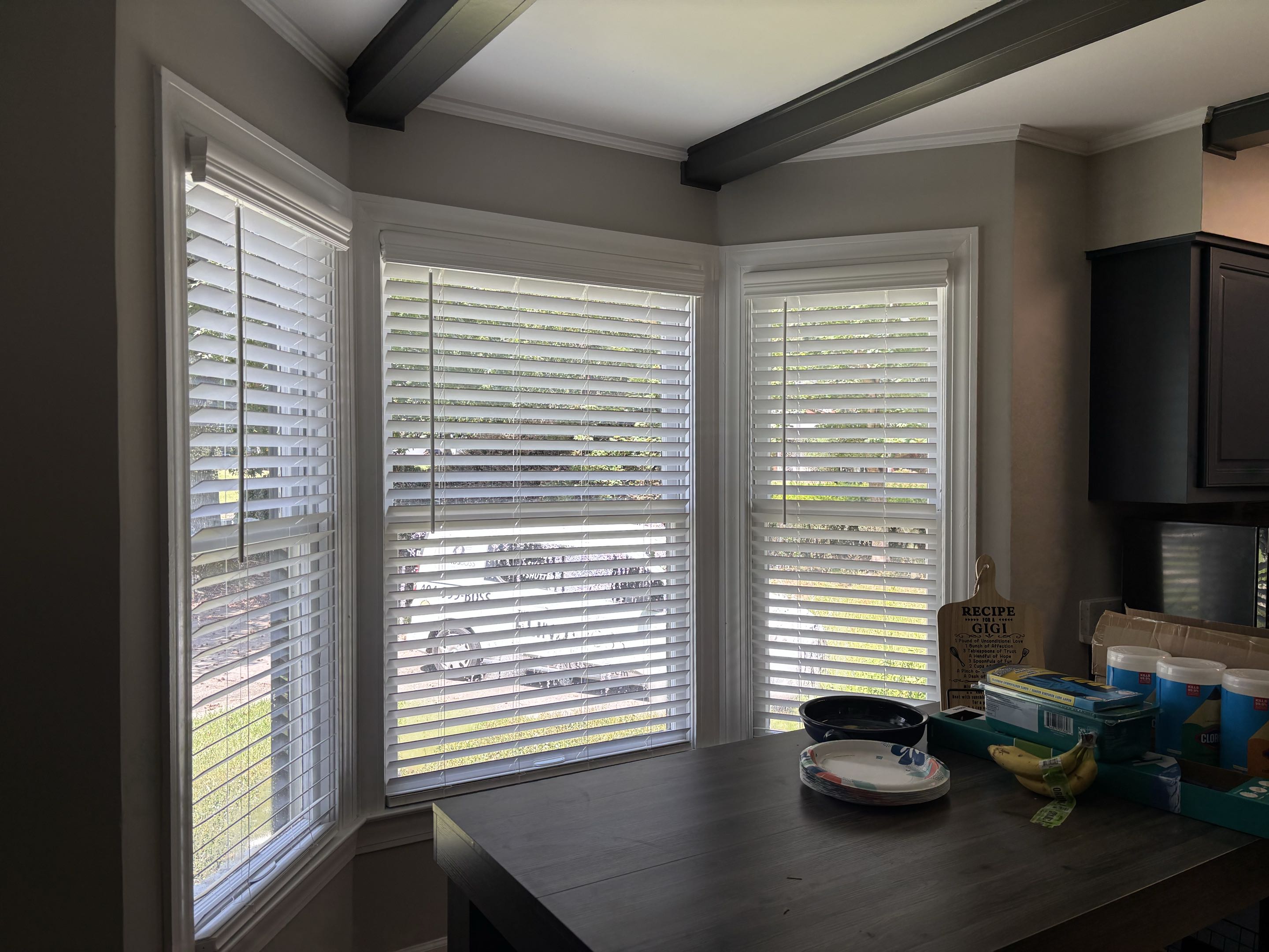 Custom Cordless Fauxwood Blinds project completed in Rome, GA. 