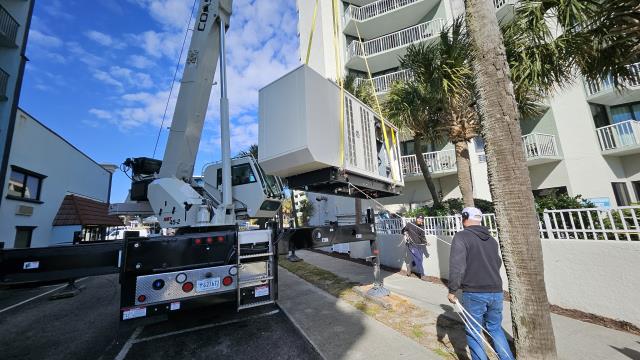 Myrtle Beach Generators installed a new 150KW Generac Liquid Cooled Generator for The Sands Hotel. This reliable unit ensures sprinkler pumps and emergency lighting function during power outages.