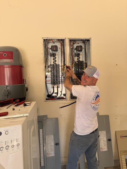The Father (Mark), Son (Devon) Dynamic Duo Installed Two new 200 amp Automatic Transfer Switches for a future 28KW Generac NextGen Generator in Myrtle Beach SC 29579