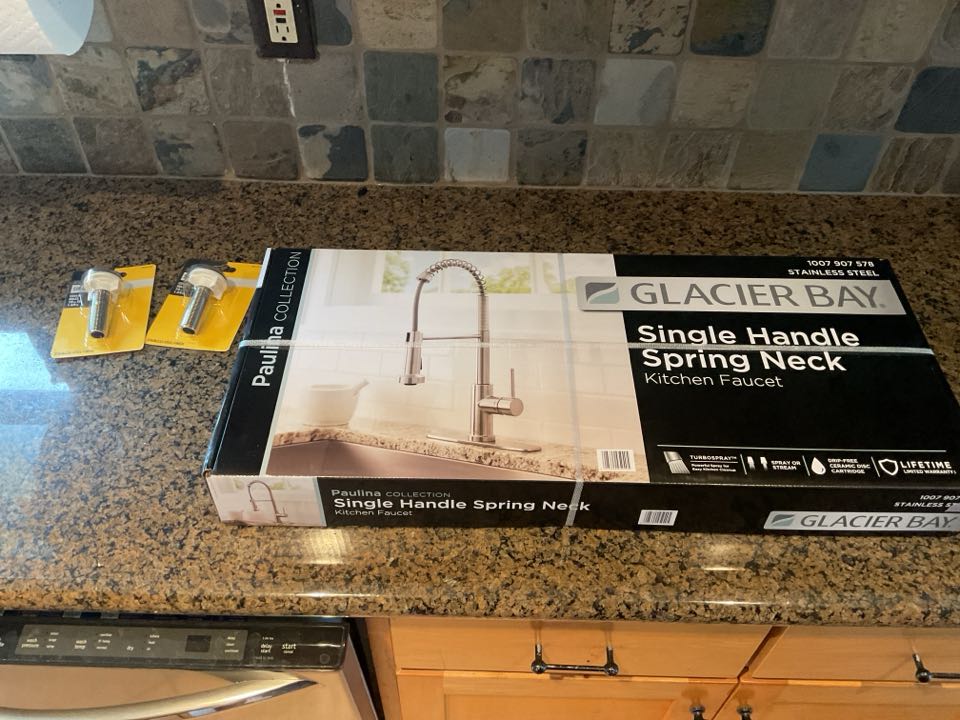 Install new customer supplied kitchen faucet