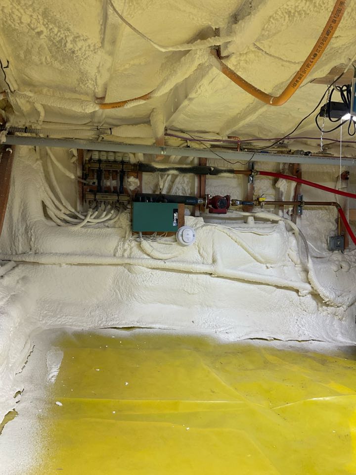 Finished up buffer tank install and auto fill Assembly and installed new thermostat and thermostat wire ran into crawl