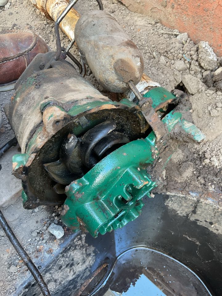 Sewer pump installed 