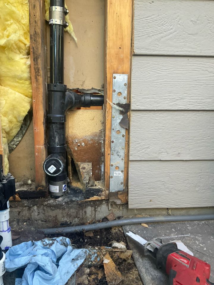 Repair on kitchen sink drain line 