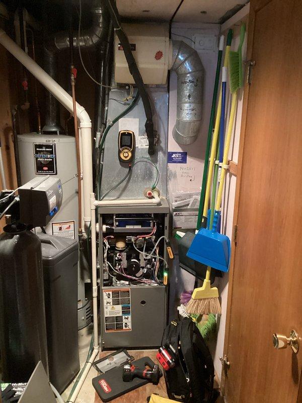 Performed scheduled preventative maintenance agreement service on furnace system. Inspection revealed severely soiled filter requiring replacement. Completed full furnace PMA including inspection of all internal components, wiring, and mechanical parts.