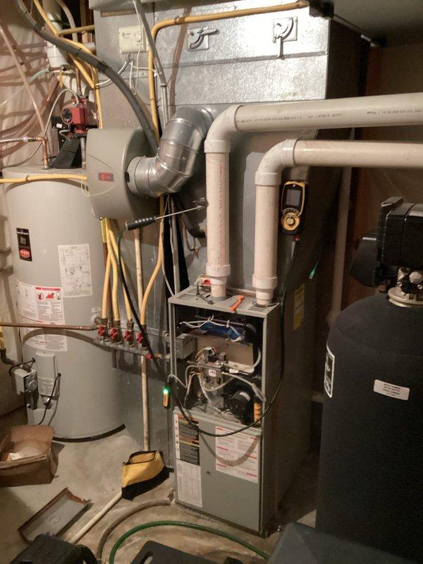 Performed annual preventive maintenance on the customer's furnace before winter departure. Inspected control boards, internal components, and PVC ventilation system. Verified proper operation of heating system and connections to water heater and associated utility equipment.