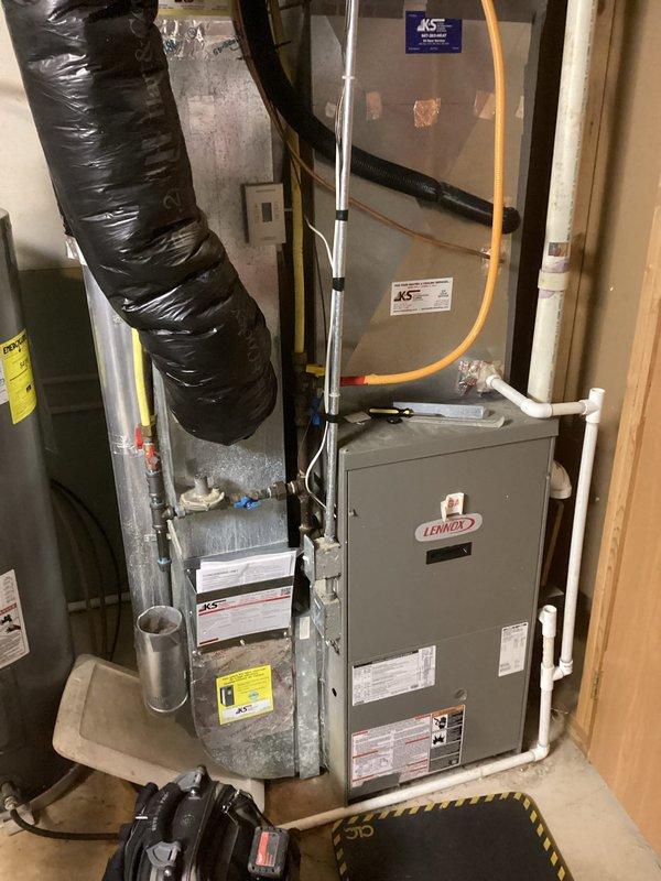 Responded to call for 19-year-old Lennox furnace experiencing intermittent power/reset issues. Performed comprehensive maintenance inspection on the system including control board, wiring connections, and safety switches. Unable to reproduce reported issue during service visit; system functioning normally at time of inspection. Customer advised to contact for follow-up service if problem recurs.
