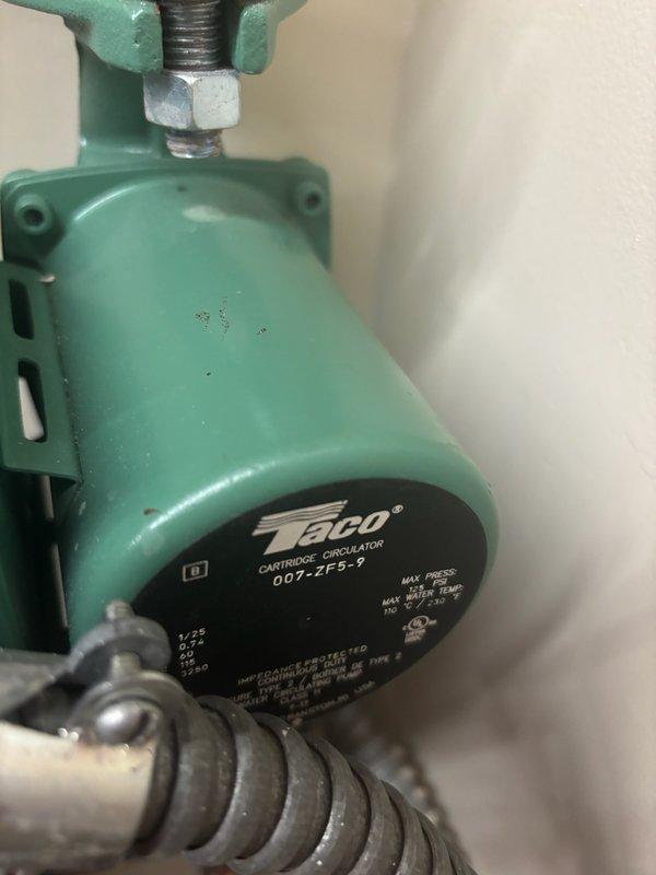 Responded to service call for non-functioning in-floor heating system. Diagnosed Taco 007-ZF5-9 circulation pump connected to mini-boiler operating at 0 PSI. Restored system functionality by filling boiler to proper pressure and cycling the unit to purge air from the system.