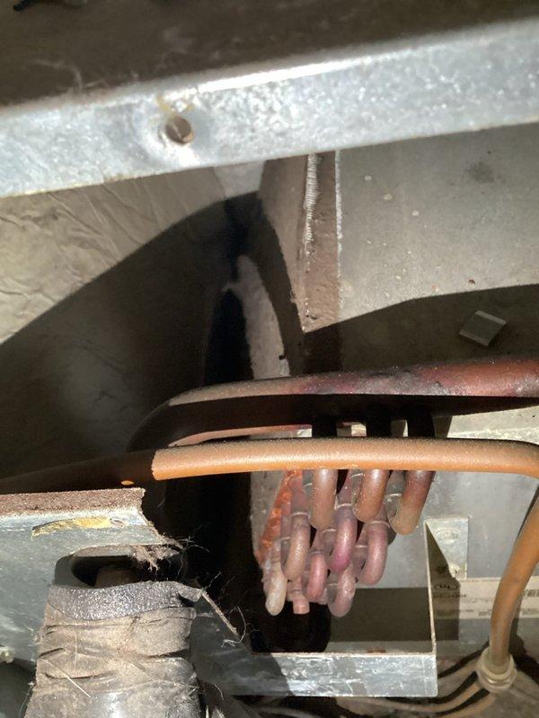 Responded to no heat service call for an aging furnace. Diagnosed issue as plugged evaporator coil causing limit switch activation, preventing normal heating operation. Performed thorough cleaning of evaporator coil, restoring proper airflow and resolving intermittent heating problem.