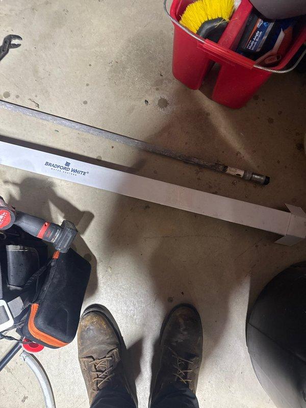 Responded to complaint of sulfur odor in water supply. Diagnosed issue as reaction between anode rod and water. Replaced standard anode rod with Bradford White smell-free anode rod and performed system flush with bleach solution to eliminate bacteria and remaining odor.