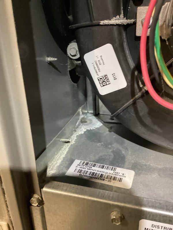 Performed a comprehensive furnace preventative maintenance tune-up, including full system inspection. Combustion analysis testing revealed CO readings of 53°F with CO2 at 7.7% and air temperature at 55.4°F, indicating proper combustion performance. All internal components were examined for wear and proper operation, with particular attention to motor function and electrical connections.