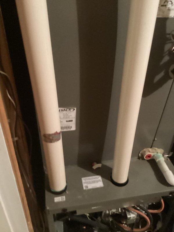 Performed scheduled preventative maintenance tune-up on Lennox HVAC system. Arrived as scheduled, inspected internal components including copper lines and ventilation connections. Unit was found in normal operating condition with no issues detected. Service completed successfully.