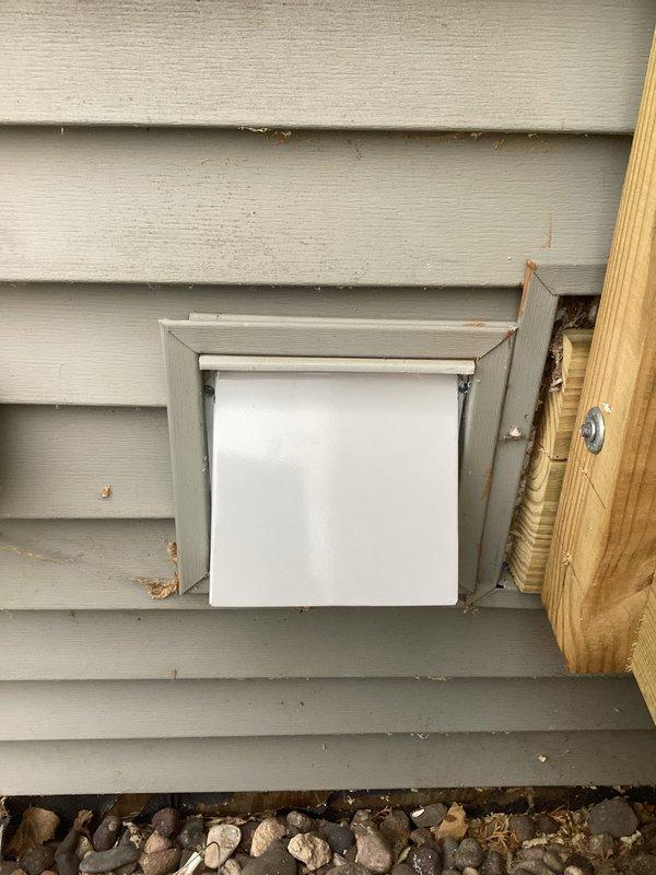 Arrived at customer's residence and successfully installed new exterior vent cover on siding wall as requested. Completed installation with proper mounting to ensure secure attachment to the existing housing and effective weatherproofing.