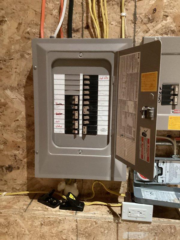 Installed new dedicated circuit for exterior chicken coop outlet at client's garage. Work involved accessing main electrical panel, running appropriate gauge wiring, and mounting weather-resistant outdoor receptacle. All work completed according to State electrical codes with proper permits obtained for inspection by authorized inspector.