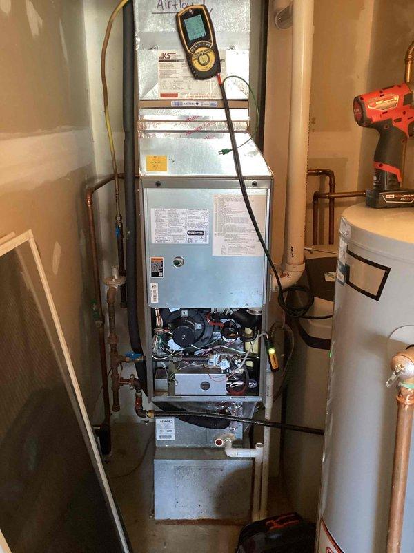 Performed scheduled preventive maintenance agreement service on residential heating system. Conducted comprehensive diagnostic testing including combustion analysis (CO/CO2 levels, excess air measurements) and temperature differential verification. System operating within normal parameters after tune-up with no deficiencies noted.