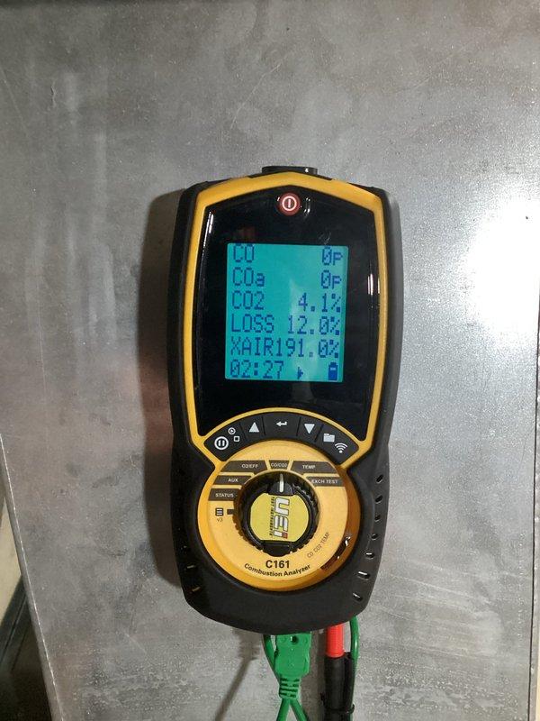 Responded to no-heat call for gas furnace that had been cycling off repeatedly. Diagnostic testing with UEi C161 Combustion Analyzer revealed combustion issues (CO2 at 4.1%, 12.8% efficiency loss). Inspection found deteriorated burners causing improper flame pattern and heat exchanger operation. Replaced defective burners and verified proper combustion and system operation before departure.