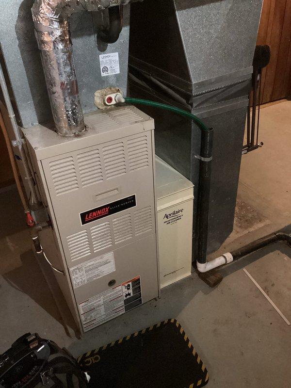 Responded to no heat complaint on 25-year-old Lennox furnace. Upon arrival, system was operational and unable to reproduce reported issue. Performed combustion analysis showing CO2 at 7.6% and excess air at 57.3%. Completed standard maintenance service to ensure proper functionality. Customer had previously received replacement estimate; no immediate repairs required as system was functioning normally during service call.