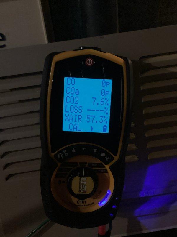 Responded to no heat complaint on 25-year-old Lennox furnace. Upon arrival, system was operational and unable to reproduce reported issue. Performed combustion analysis showing CO2 at 7.6% and excess air at 57.3%. Completed standard maintenance service to ensure proper functionality. Customer had previously received replacement estimate; no immediate repairs required as system was functioning normally during service call.