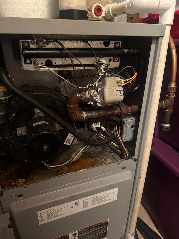 Responded to no-heat service call for Aire-Flo furnace. Diagnostic testing identified failed gas valve preventing proper ignition sequence. Removed defective component and installed new gas valve, restoring normal heating operation.