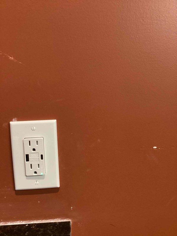 Successfully relocated an existing kitchen outlet to accommodate new cabinet installation and added a new GFCI-protected receptacle for countertop use as specified in the approved estimate. Work included proper circuit protection and compliance with current electrical codes for kitchen counter applications.