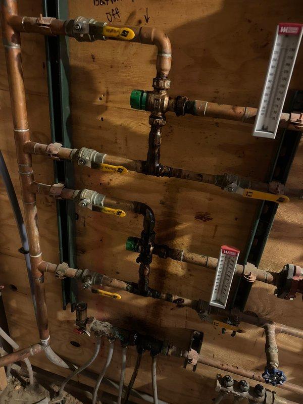 Responded to a no heat/no hot water call for a boiler system. Diagnosed failure of the primary loop pump which was affecting both heating and domestic hot water. Replaced defective pump, restoring proper operation to hydronic floor heating system and domestic hot water supply.