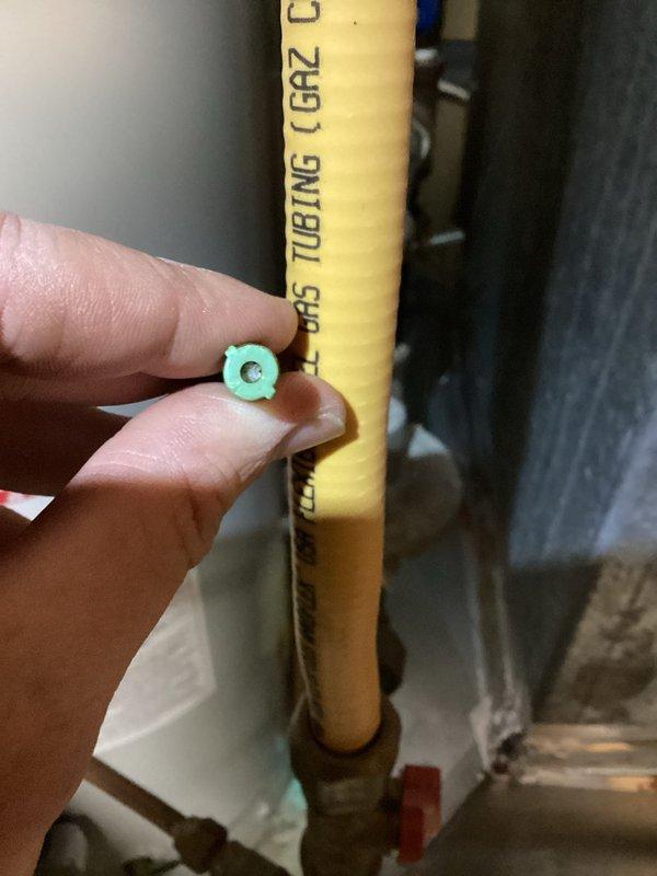 Responded to commercial no heat call. Diagnosed restricted exhaust system, likely due to bird nest obstruction. Successfully cleared blockage by blowing through exhaust pipe, restoring proper furnace operation. Inspected gas line connections and gasket during service.