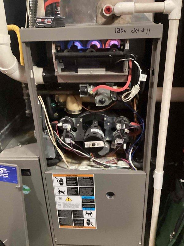 Performed scheduled preventive maintenance on the air handler system per maintenance agreement. Completed comprehensive system tune-up including internal component inspection. Removed front panel to access and evaluate internal mechanical components, wiring, and control board. All systems operating correctly upon completion with no issues identified.