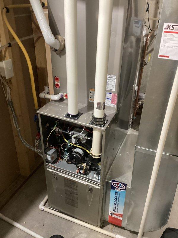 Completed annual tune-up service on residential furnace system. Performed comprehensive inspection of all components including heat exchanger, blower assembly, and control board. System is functioning properly with no operational issues detected.