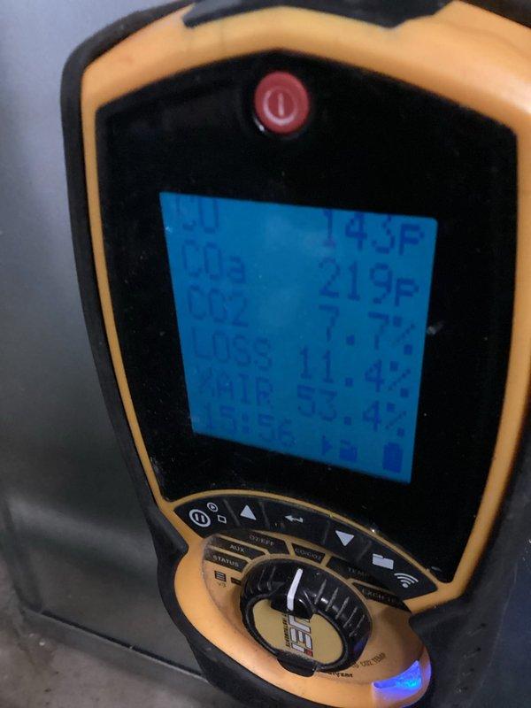 Performed scheduled tune-up on Goodman furnace unit under preventative maintenance agreement. Diagnostic testing revealed signs of compromised heat exchanger integrity. Project manager has been scheduled for follow-up evaluation and resolution.