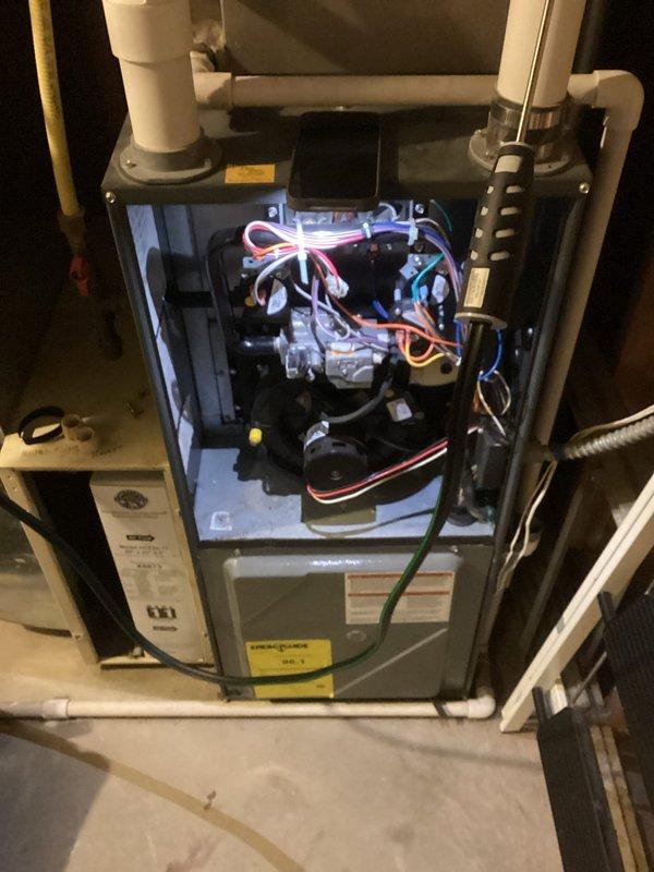 Performed scheduled preventative maintenance agreement service on customer's furnace. Completed comprehensive tune-up of the system with thorough inspection of internal components, including blower motor, circuit board, and wiring connections. All systems functioning normally with no issues identified.
