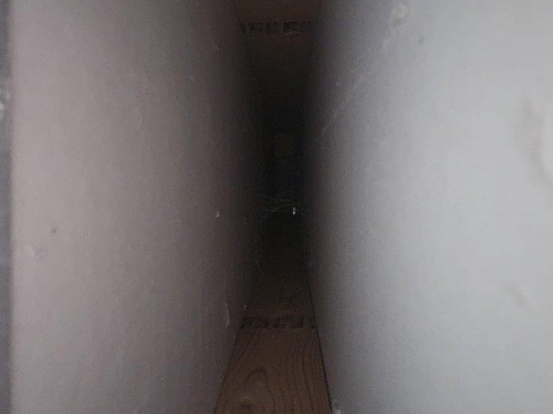 Performed scheduled duct cleaning service with arrival between 12-3 as confirmed. Accessed and thoroughly cleaned HVAC ductwork system, removing accumulated dust and minor debris deposits from throughout the network. Cleaned and serviced all accessible vents, focusing particular attention on areas with visible dust accumulation in narrow passages and vent openings.