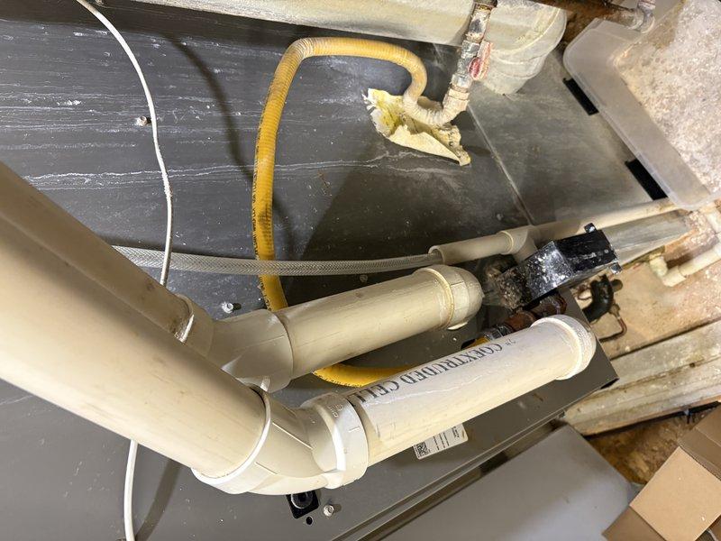 Arrived within scheduled 8-12 window and successfully installed Aprilaire humidifier rebuild kit as requested. Inspected existing drainage system and HVAC ductwork to ensure proper installation and functioning. System is now operational with all components properly installed and connected.