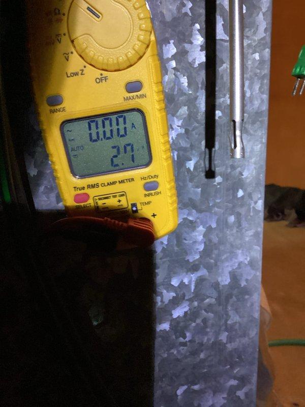 Responded to service call for furnace not maintaining temperature; system unable to reach setpoint of 72°F, maxing out at 66°F. Visual inspection revealed heavily soiled flame sensor. Cleaned flame sensor, restoring proper flame detection and normal furnace operation. Tested system function including amp draw verification with True RMS clamp meter.