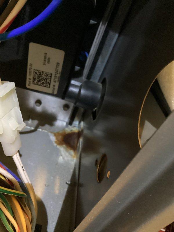 Performed scheduled furnace preventative maintenance agreement service. Conducted combustion analysis with readings showing CO2 at 8.2% and excess air at 45.8%. Identified rust formation on internal components that should be monitored during future maintenance visits.