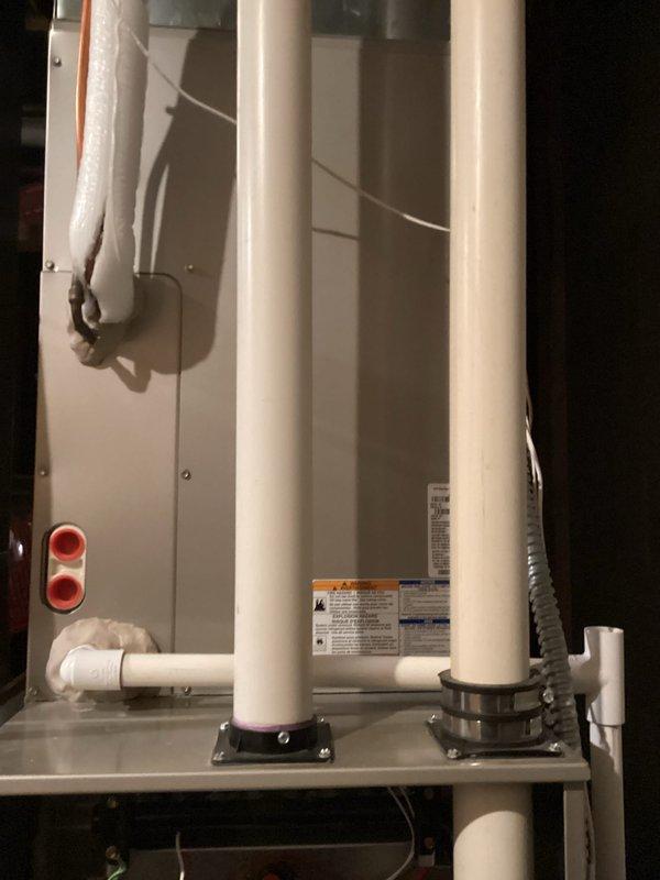 Performed scheduled tune-up on air handler system with successful results. Inspected blower motor assembly, control board connections, and associated wiring in both upper and lower compartments. Unit was found to be operating properly with good electrical connectivity as indicated by illuminated indicator light.