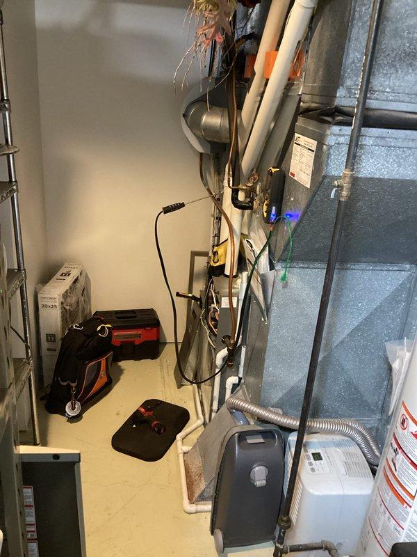 Completed preventive maintenance agreement service on residential furnace. Performed combustion analysis testing with Fieldpiece analyzer, measuring CO2 levels at 6.7% and excess air at 76.5%. System operating within normal parameters with no identified issues requiring immediate attention.