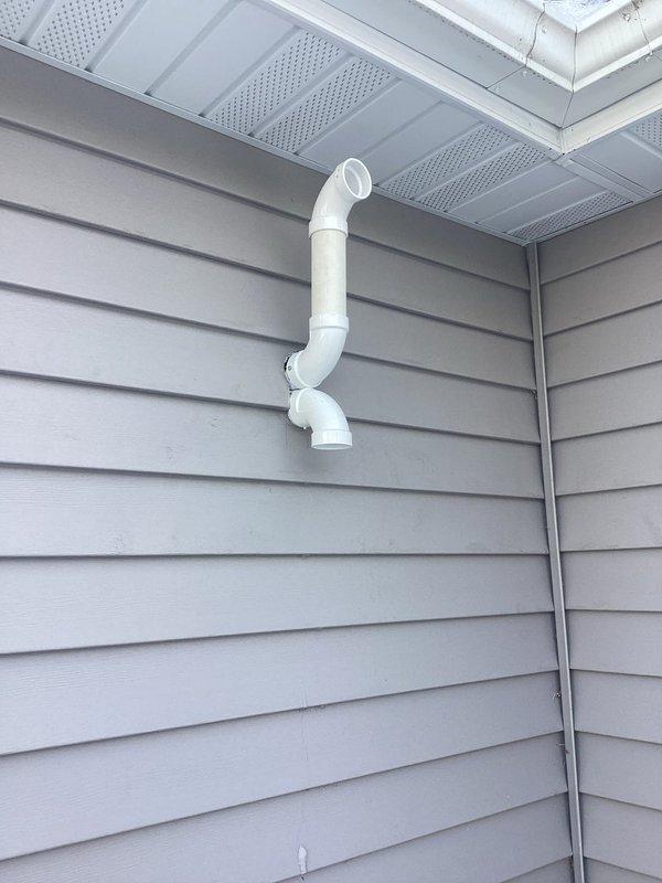 Completed return service to repair damaged PVC exhaust pipe previously broken by contractor. Properly reinstalled and terminated exhaust venting with new connections, ensuring proper operation. Also replaced furnace burner box door to restore system integrity and safety.