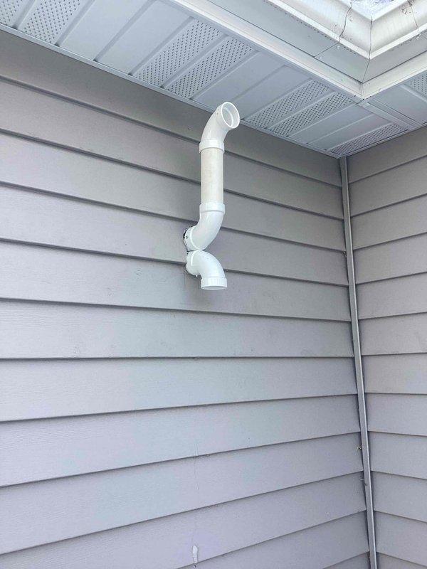 Completed return service to repair damaged PVC exhaust pipe previously broken by contractor. Properly reinstalled and terminated exhaust venting with new connections, ensuring proper operation. Also replaced furnace burner box door to restore system integrity and safety.