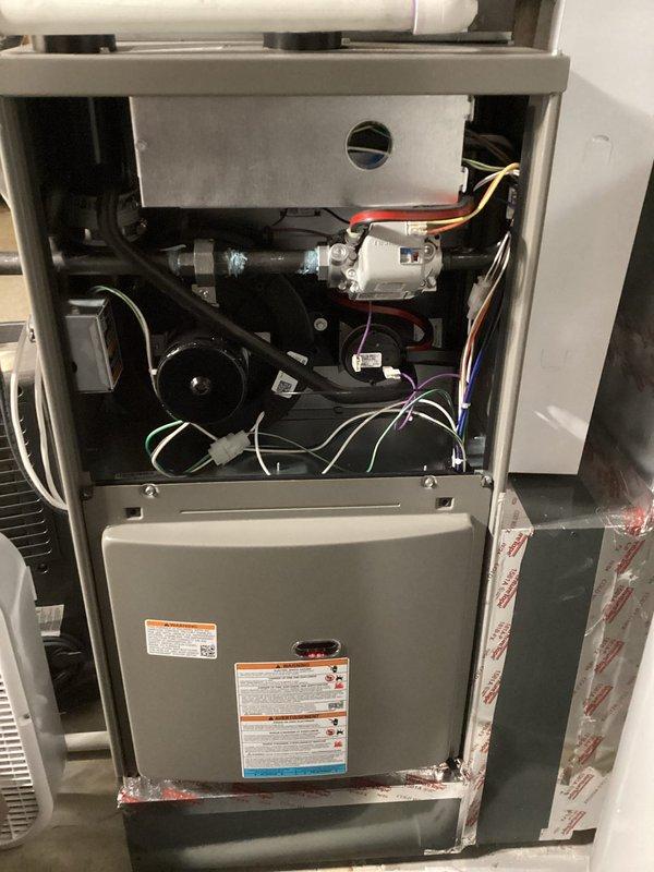 Performed scheduled preventative maintenance on residential furnace as per agreement. Conducted thorough inspection of internal components including motor assembly, gas valve, and electrical connections. All systems were properly tuned and verified to be in good working condition with no issues identified.