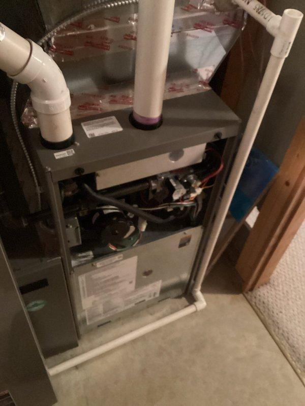 Completed scheduled tune-up maintenance on residential furnace system. Performed standard inspection and operational testing of all components, ensuring proper function for winter season. Also evaluated adhesive issue on AC unit as requested and confirmed system was operating within manufacturer specifications.