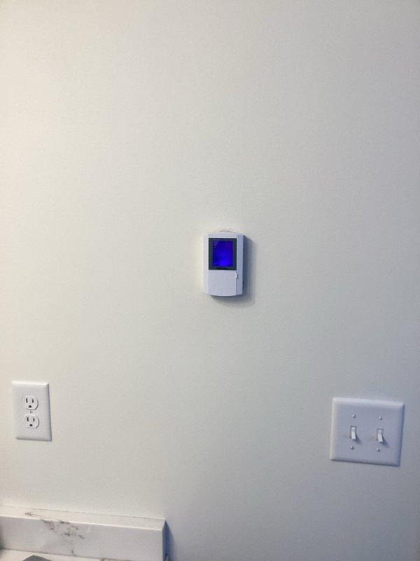 Diagnosed in-floor heating system in primary bathroom that was experiencing GFCI tripping issues. Performed comprehensive inspection of thermostat connections, conducted voltage and ohm readings which were within specifications. Resolved issue by resetting thermostat and securing all electrical connections before reinstalling thermostat into wall mount.