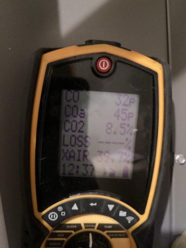 Performed scheduled agreement maintenance on Lennox furnace system. Conducted comprehensive tune-up with combustion analysis showing CO levels at 32ppm, CO2 at 8.5%, and excess air at 39.7%. All operational parameters verified and unit left in proper working condition.